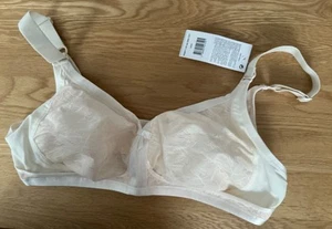 Playtex Ideal Beauty non-wired non-padded ivory lace full cup Bra P05F7 40D BNWT - Picture 1 of 7