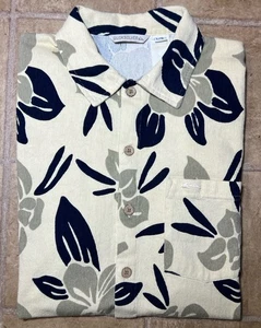 Vintage Quiksilver Floral Cord Knopfleiste Hemd Herren Large Creme Hergestellt in den USA - Bild 1 von 10