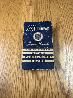 Vintage “Famous Brands” Silk Thread Box with 10 Wooden Spools - Mixed Lot - Image 1 of 4