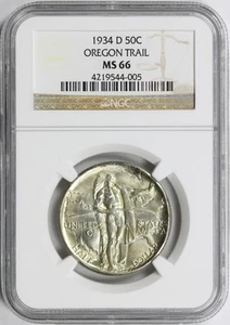1934-D Oregon 50c Commemorative Half Dollar NGC MS66 - Bild 1 von 4