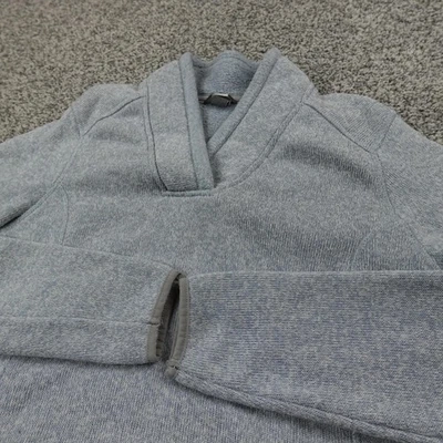 Eddie Bauer Suéter Mujer M Azul Gris Chal Cuello Polar Pullover Sudadera Foto 1 de 4