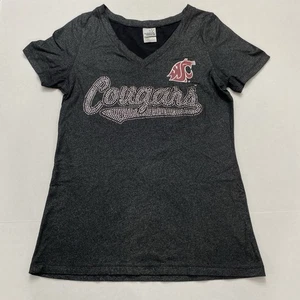 Washington State Cougars Strass Damen V-Ausschnitt T-Shirt grau Gr. Large LESEN M - Bild 1 von 8