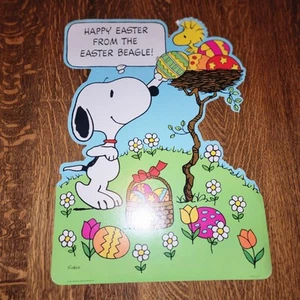 Vintage Hallmark Peanuts Snoopy Easter Beagle Poster - Picture 1 of 8