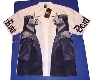 MEN'S SNOOP DOGG SUBLIMINATION DEATH ROW RECORDS SS BUTTON UP SHIRT SZ XL NEW - Picture 1 of 11