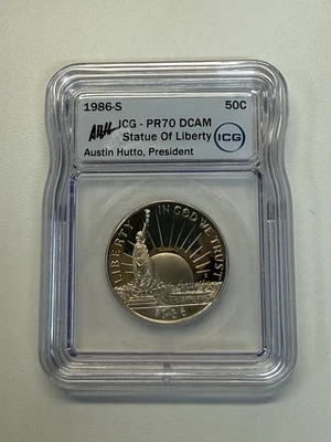 1986-S Statue of Liberty Half Dollar ICG PR70 DCAM Proof 50C Deep Cameo US Coin - Image 1 of 2