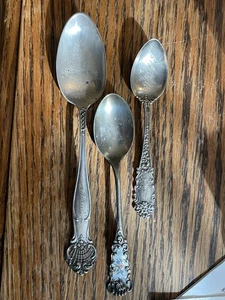 3 antike Sterling Baby oder Kaffeelöffel viktorianisch Bessie und Bustleton 925/1000 - Bild 1 von 12