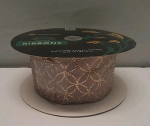 Member's Mark Drahtkante nahtloses Band Rosegold Weihnachten Handwerk 2,5"x35 Yards - Bild 1 von 4
