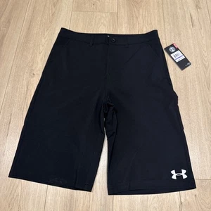 Under Armour Shorts Chino Youth Boy's Black Reflective Logo NWT $40 Size 18 | XL - Picture 1 of 8