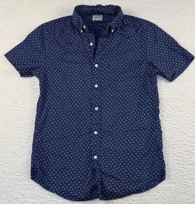 J. Crew Men's Size XS Blue Polka Dot/Diamond Print Short Sleeve Shirt - Image 1 of 4
