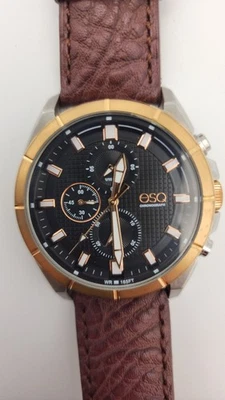 Reloj cronógrafo suizo ESQ by Movado para hombre dos tonos acero inoxidable esfera negra Foto 1 de 4