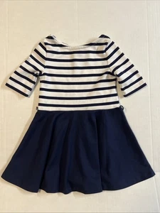 Vestido Polo Ralph Lauren Francés Azul Marino a Rayas Niñas Pequeñas Talla 2T - Imagen 1 de 13