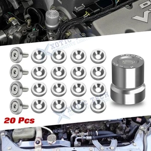 Silver Washer Bolt Engine Bay Dress up Kit w/Solenoid Value Cap For Accord Civic - Foto 1 di 10