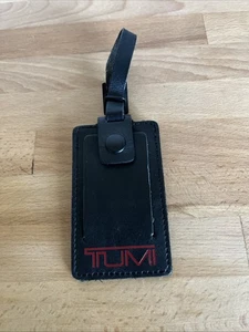 TUMI LEATHER LUGGAGE NAME TAG ADJUSTABLE STRAP SNAP SECURED ID - Picture 1 of 5