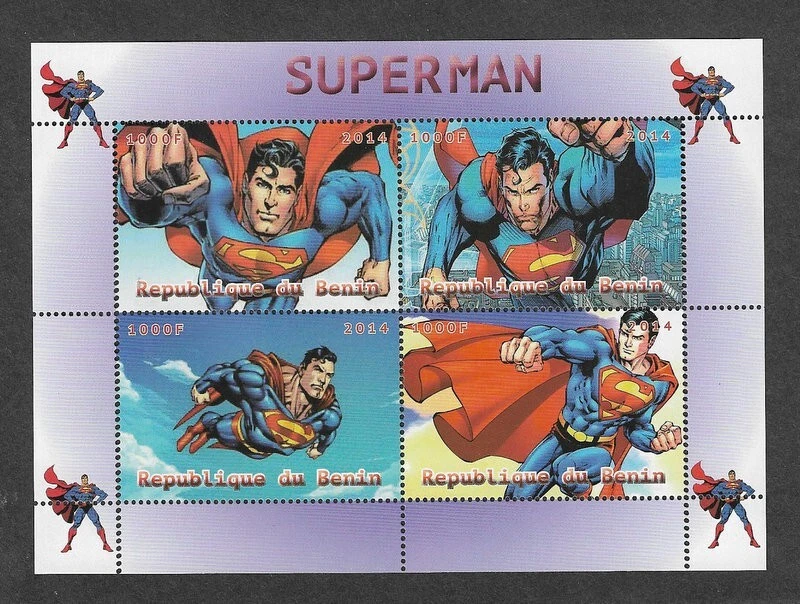 SUPERMAN STAMPS SHEET MNH ANIMATION CINEMA  BENIN 2014 - Image 1 of 1