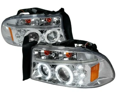 Faros proyectores LED halo cromados para Dodge Dakota 98-03 Durango 1997-2004 Foto 1 de 3