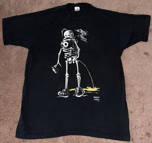 Vintage 1994 Skeleton Grunge Shirt Fashion Victim Made In USA Size XXL - Picture 1 of 5