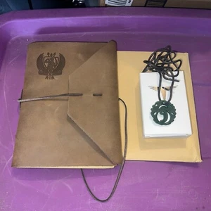 Rise of The Tomb Raider Lara Lether Journal And Collectable Necklace VGC Rare - Picture 1 of 8