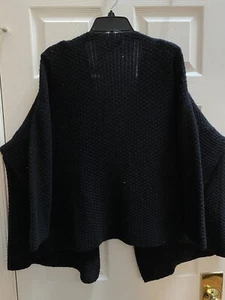 Eskandar O/S Black  Cashmere /Silk Cardigan W/ Tiny Sequins - Picture 1 of 4