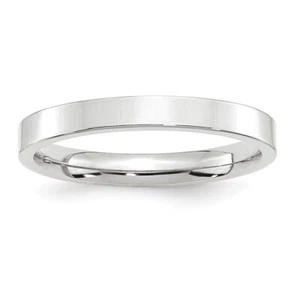 14k White Gold 3mm Wedding Band Ring Gift for Women Size 9 - Picture 1 of 5