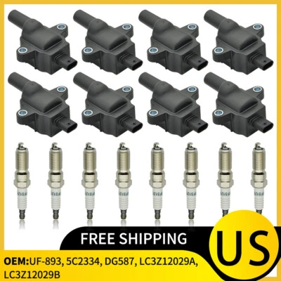 8 Ignition Coil & Platinum Spark Plug for Ford F-350 F-450 F-550 Super Duty 7.3L - Image 1 of 4