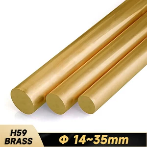 Brass Solid Round Bar Rod - 15mm 16mm 18mm 20mm 25mm 28mm 30mm 32mm 35mm - Afbeelding 1 van 4