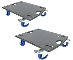 2x ADAM HALL Transportroller G1 Rollbrett 100 mm gebremste Lenkrollen Bockrollen - Picture 1 of 16