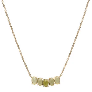 Collar colgante de piedra natal con racimo Tai August enchapado en oro de 14 k - Imagen 1 de 1