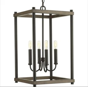Fontayne Collection Four-Light Antique Bronze Farmhouse Pendant Light - Picture 1 of 5