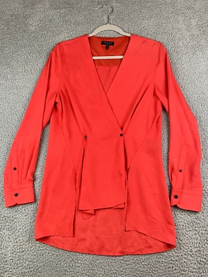 Rag & Bone Long Sleeve Coral Faux Wrap Tunic Blouse Artsy Lagenlook Size Small - image 1 of 4