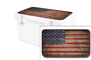 Vinyl Cooler Wrap fits RTIC 65qt | Decal Skin LID - Old Glory - Picture 1 of 7