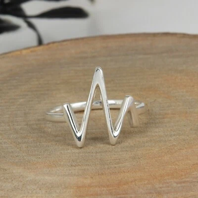 Women's 925 Sterling Fine Silver Zig zag Designer Rings Jewelry Gift - Image 1 of 4