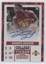 2017-18 Contenders Draft Picks College Cracked Ice Ticket /23 Deonte Burton Auto
