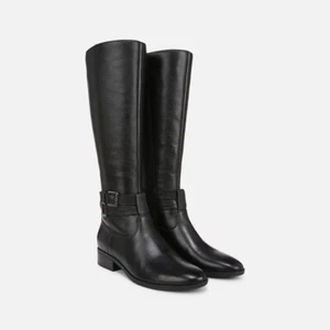 Naturalizer Womens Reid Leather Riding Boots Wide Calf Knee High Black Size 10M - Picture 1 of 7