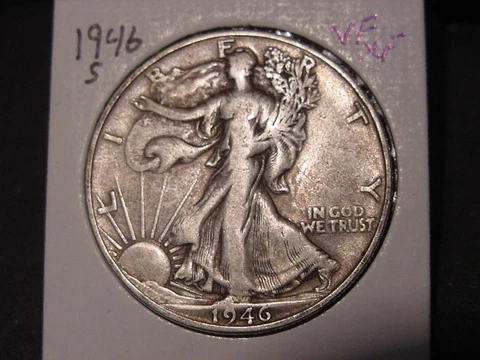 1946-S WALKING LIBERTY HALF VF XF POPULAR DATE Cover