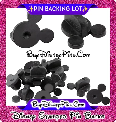 50x Disney Pins Backing Lot Disney Stamped Mickey Head Pin Back Lot New 16 - Image 1 of 4