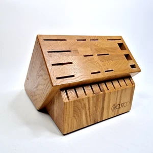 Cutco 24 Slot Signature Knife Storage Block Oak Wood Made In USA - Picture 1 of 12