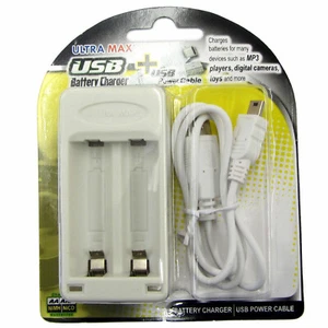 Ultra Max USB Battery Charger For AA / AAA NiMH NiCD Batteries + USB Power Cable - Picture 1 of 2