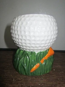 Figi Graphics Fun Golfer Pencil Holder Cup Golf Ball & Tee on Green 5.5” PLANTER - Picture 1 of 5