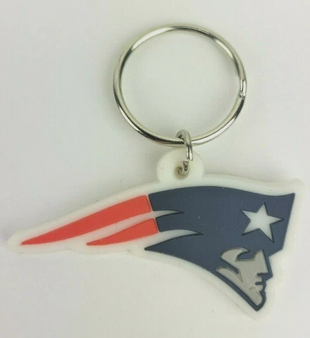 NFL New England Patriots Soft Flex Rubber Keychain Officially Licensed 2018 Cover
