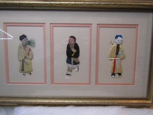 Old Chinese Warrior Silk and Paper Doll 19 th C Facial Hair Really Nice Item!!! - Picture 1 of 5