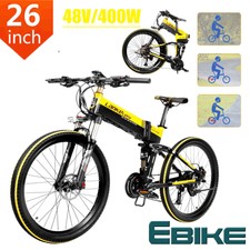 E-Bike 400W 26 Zoll Elektrofahrrad Klappbar Mountainbike 35KM/H 48V 10.4AH AKKU