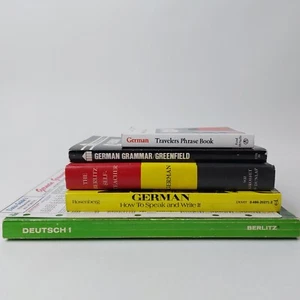 Vintage Lot 5 German Language Grammar Books Travel Phrase Book Grammar Guide - Imagen 1 de 20
