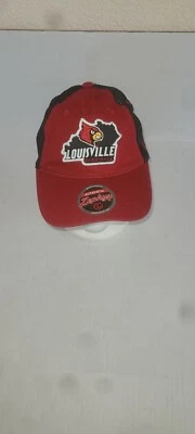 Louisville Cardinals Hat Adjustable Snapback Mesh Trucker Style Red On Black By - Image 1 of 4