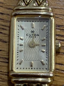 Retro Clyda Paris K0037 Quartz Ladies 18K Gold Electroplated Watch-14mm-Works - Picture 1 of 4