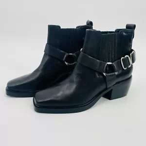 NWOB Sam Edelman Womens Size 8M Black Pull On Bellamie Bootie Grunge Square Toe - Picture 1 of 11