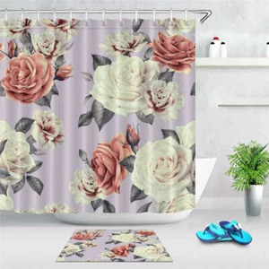 A Curling Bud Waterproof Bathroom Polyester Shower Curtain Liner Water Resistant - Imagen 1 de 8