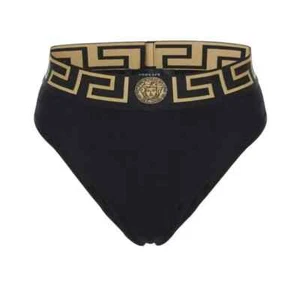 NWT VERSACE UNDERWEAR Black Greca Border Briefs M - Picture 1 of 4
