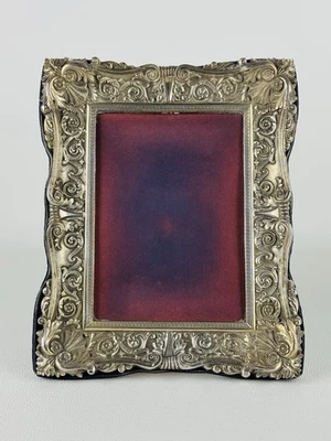 Cornice Portafoto In Argento 925 Sterling 20x25cm M&LS London XX Sec. - Immagine 1 di 4