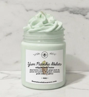 4盎司Yum开心果冰淇淋鞭打身体黄油-不油腻 — 第 1/4 张图片