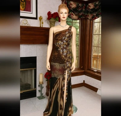 Cassandra Stone by Mac Duggal Animal Print Sequin Formal Gown Size 0 NWT - Image 1 of 4